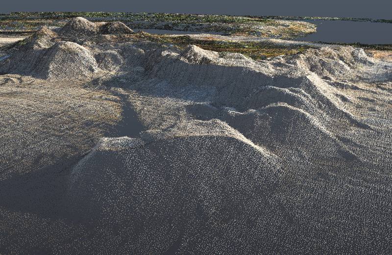 Stockpile volumes from the surface